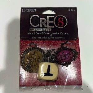 CRE8 brand charms with glass accents